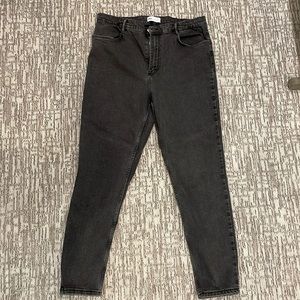 Zara high waisted, skinny leg black jean size 14